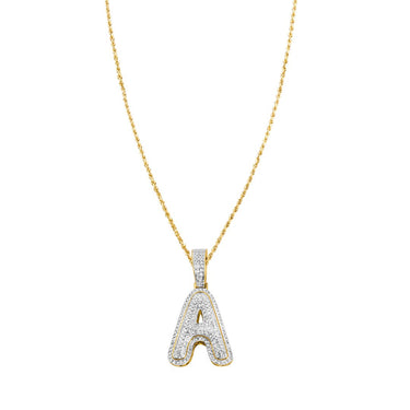 yellow diamond letter A pendant